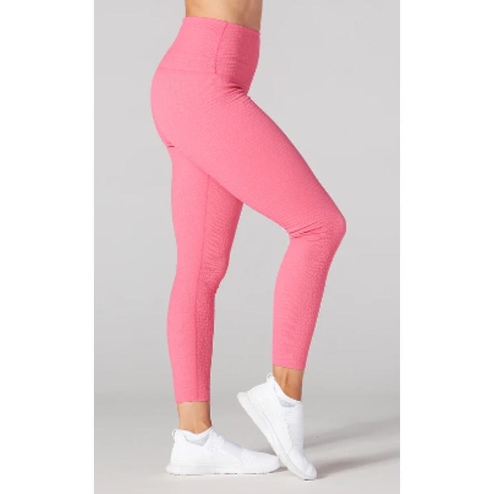 High-Waist Pink Textured Leggings